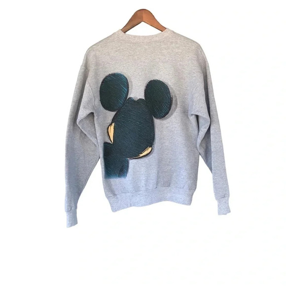 Vintage Disneyland Resort Rare Heather gray Mickey Mouse Crew Neck sweatshirt - Picture 5 of 5